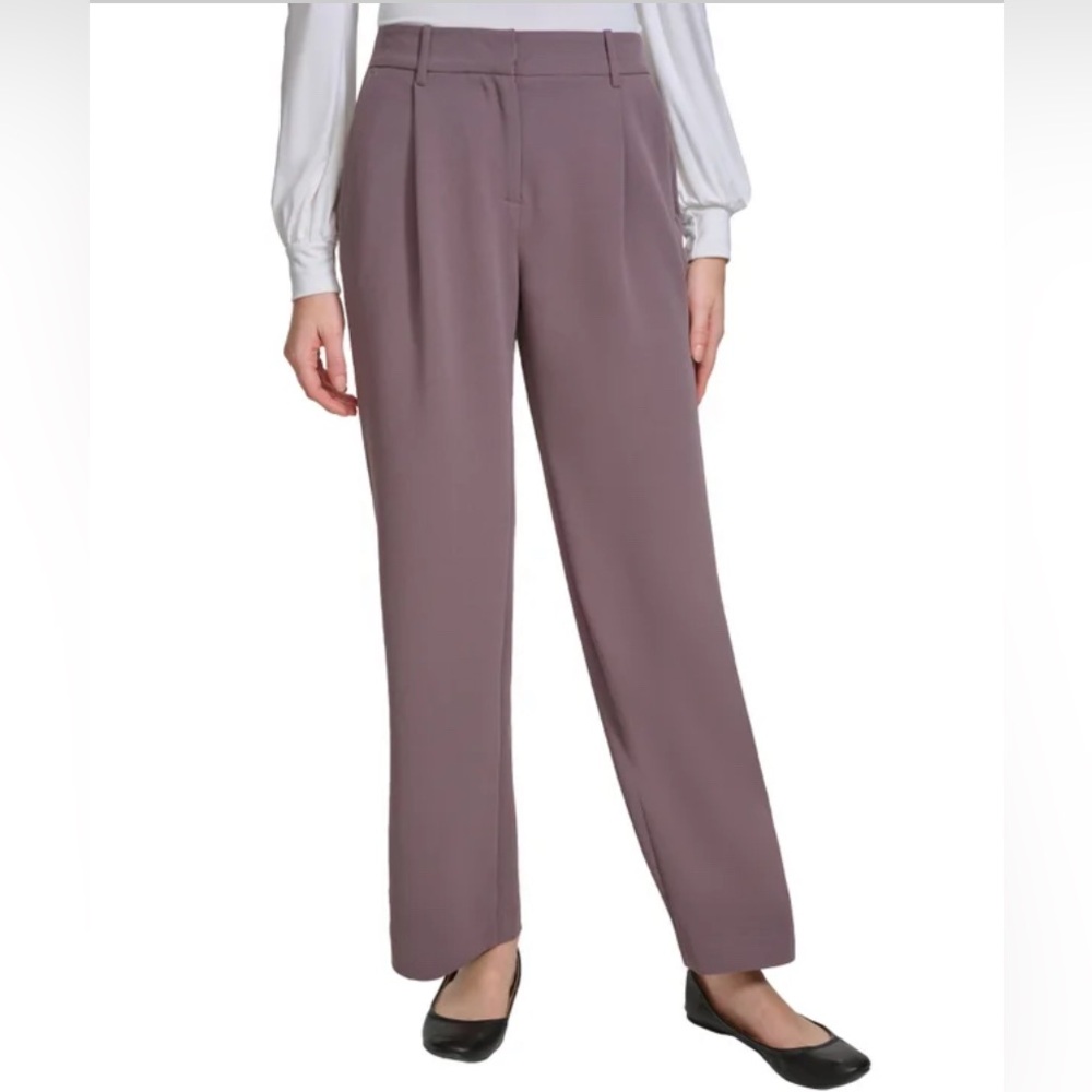 Flare Leg Dress Pant 14 High Rise DKNY Taupe Tan Business Casual Office NWT